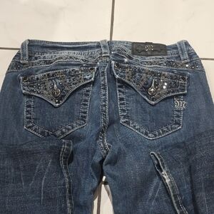 Women's Blue Embellished Jeans